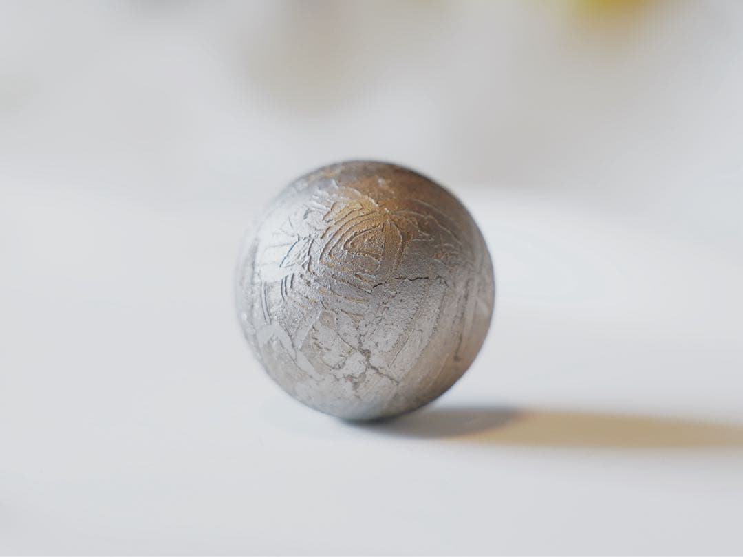 【希少】アルタイ隕石 20mm 丸玉（穴なし）ウィドマンシュテッテン模様が鮮明