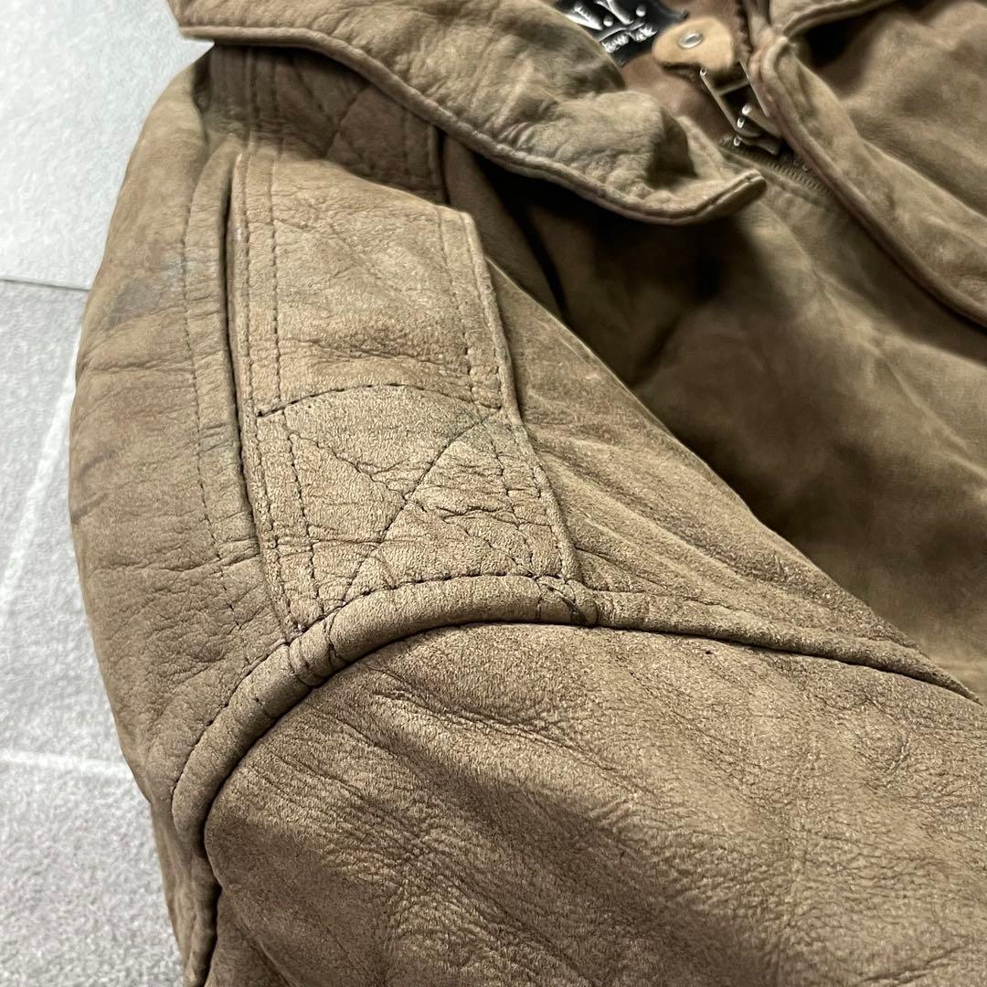本革 ヴィンテージ A-2 G-1 レザーフライトジャケット 茶 S 短丈
