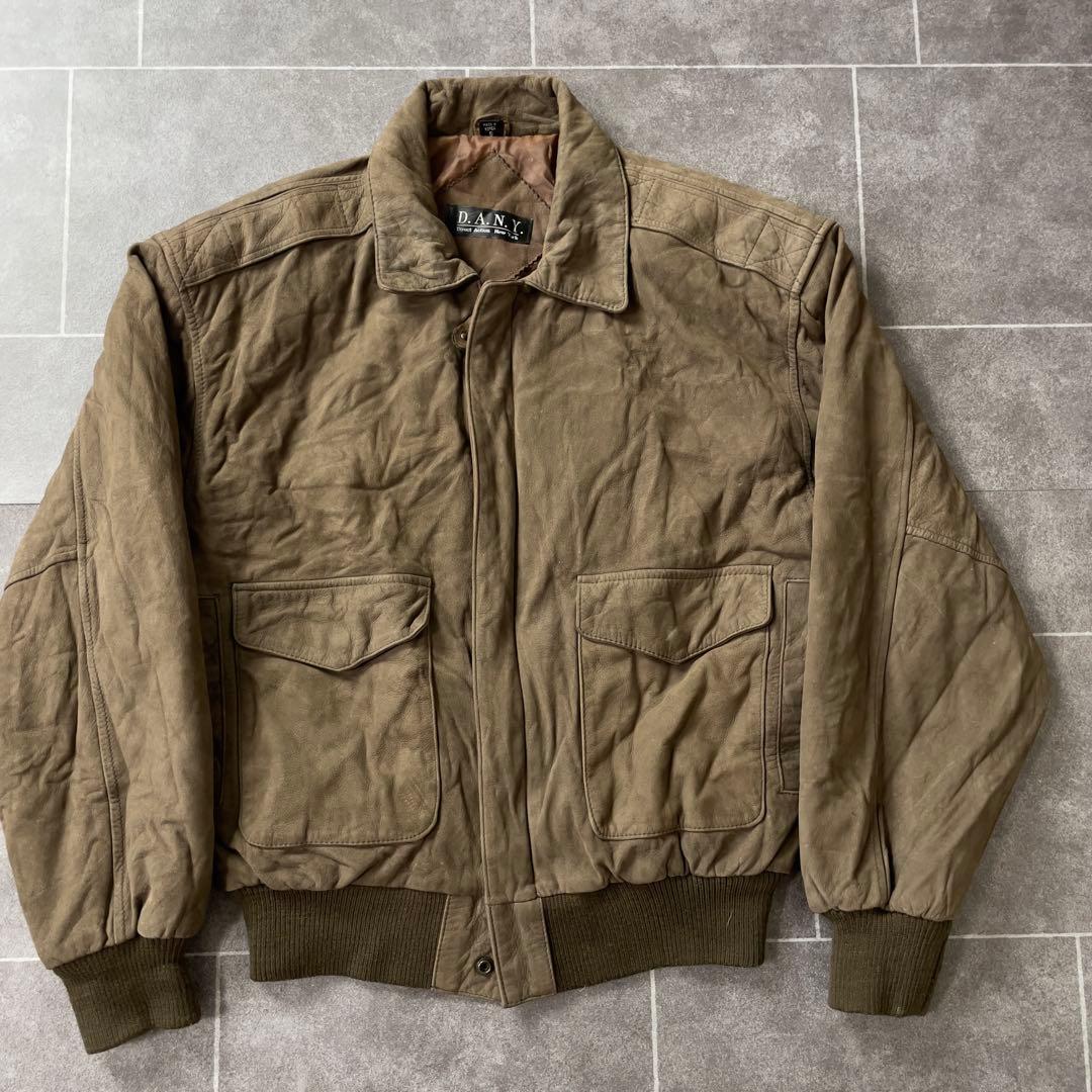 本革 ヴィンテージ A-2 G-1 レザーフライトジャケット 茶 S 短丈