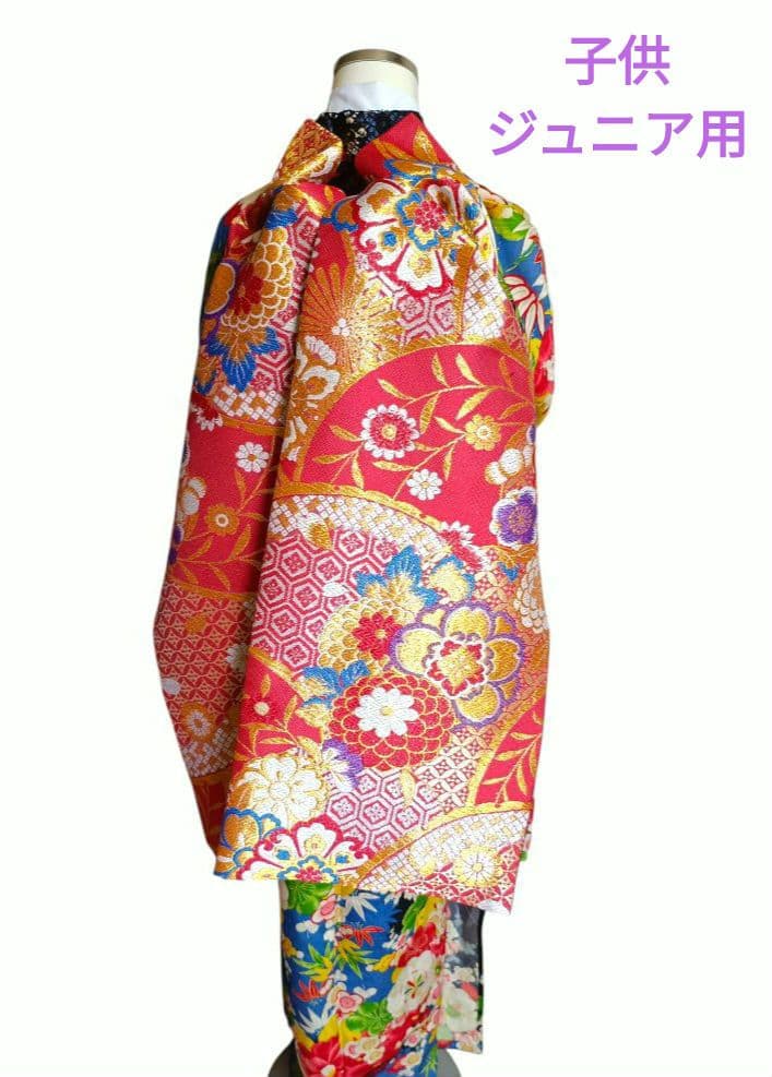 専用です☆赤に花模様のだらり帯☆作り帯