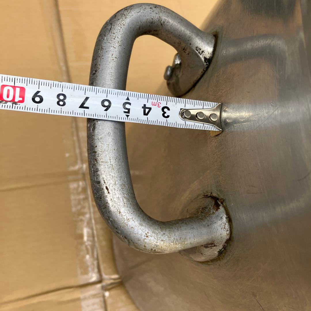 業務用　大型アルミ製　大容量　寸胴鍋　持ち手付き　内径約48cm　分厚いアルミ製