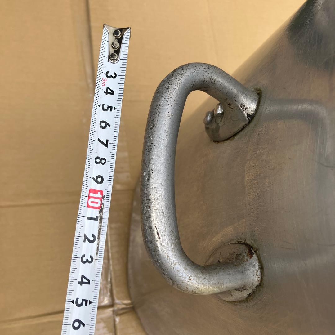 業務用　大型アルミ製　大容量　寸胴鍋　持ち手付き　内径約48cm　分厚いアルミ製