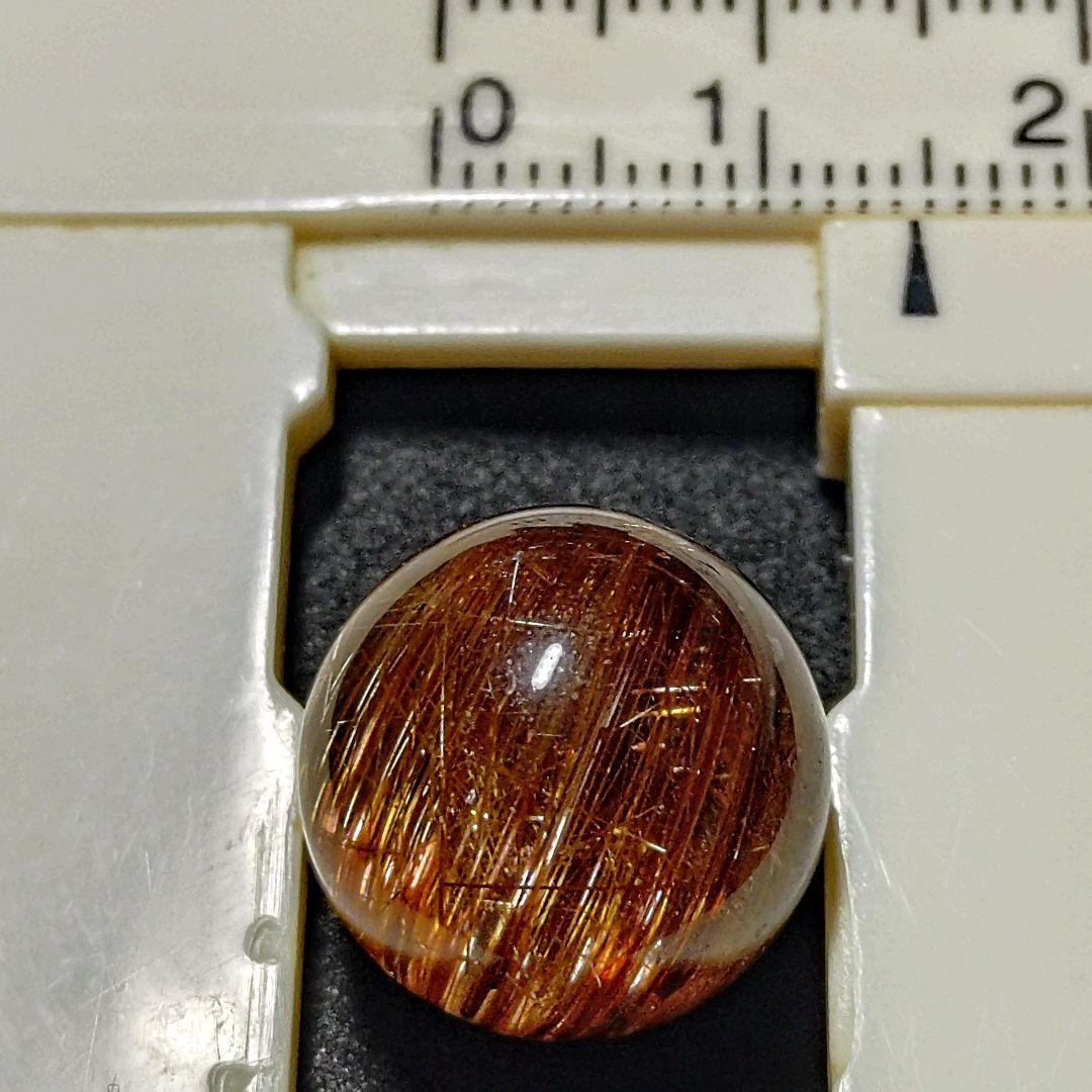 ★リッチキャッツアイブロンズルチル 14.6ミリ珠ビーズF(SA+)