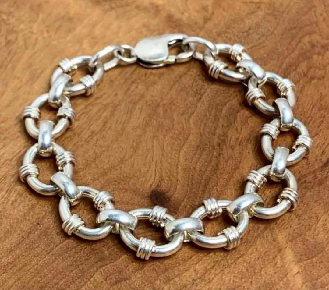 イタリア ヴィンテージ シルバー925 リンクチェーン ブレスレット