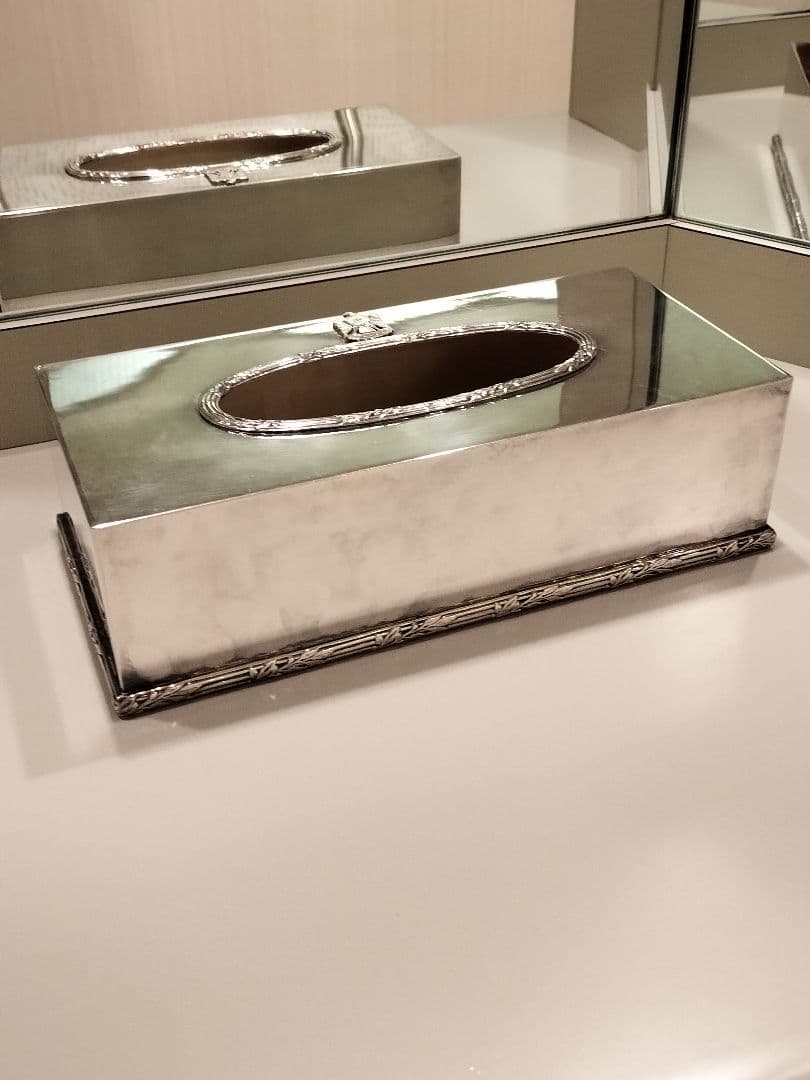 世界最高級ブランド　ティッシュボックス　シルバープレート　特注