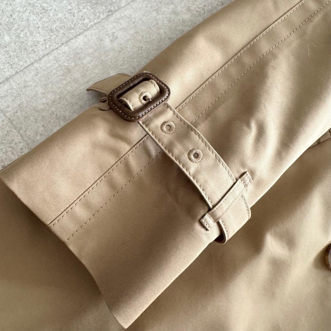 アクアスキュータム　トレンチコート　ロイヤルブルー　ベージュ　ダブル　ライナー