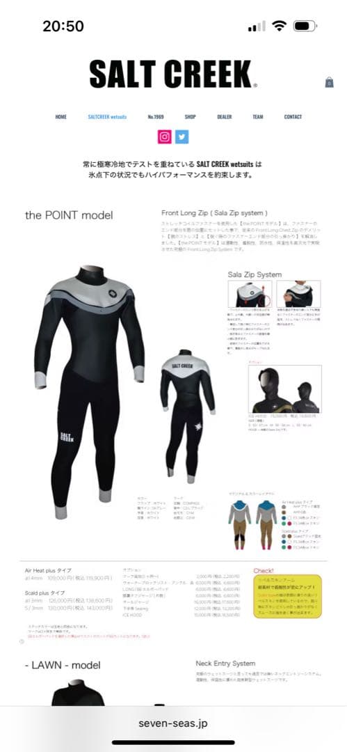 SALTCREEK POINT model ウェットスーツ