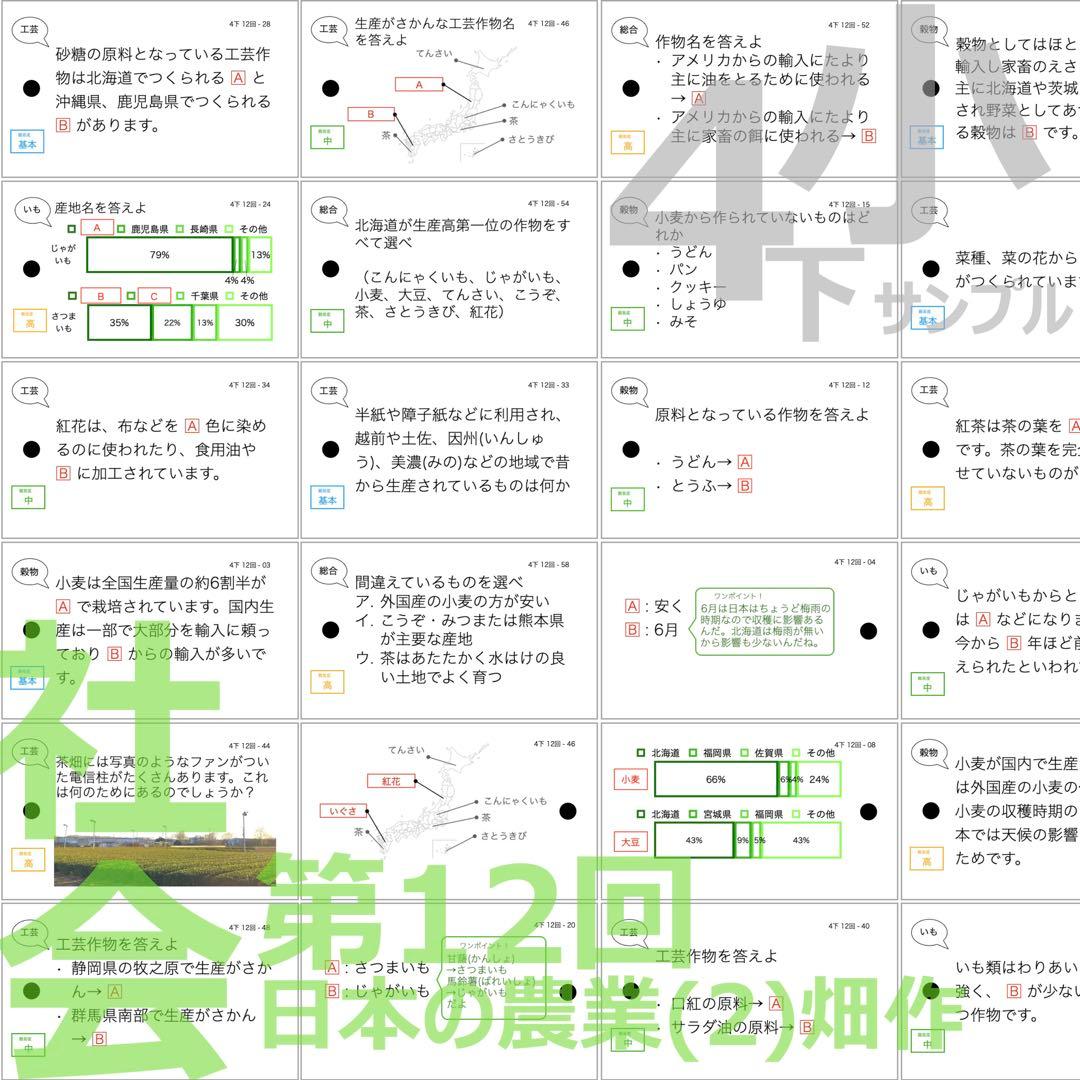 (avocado)【4年下 理社国11-14回　切断穴あけなし】