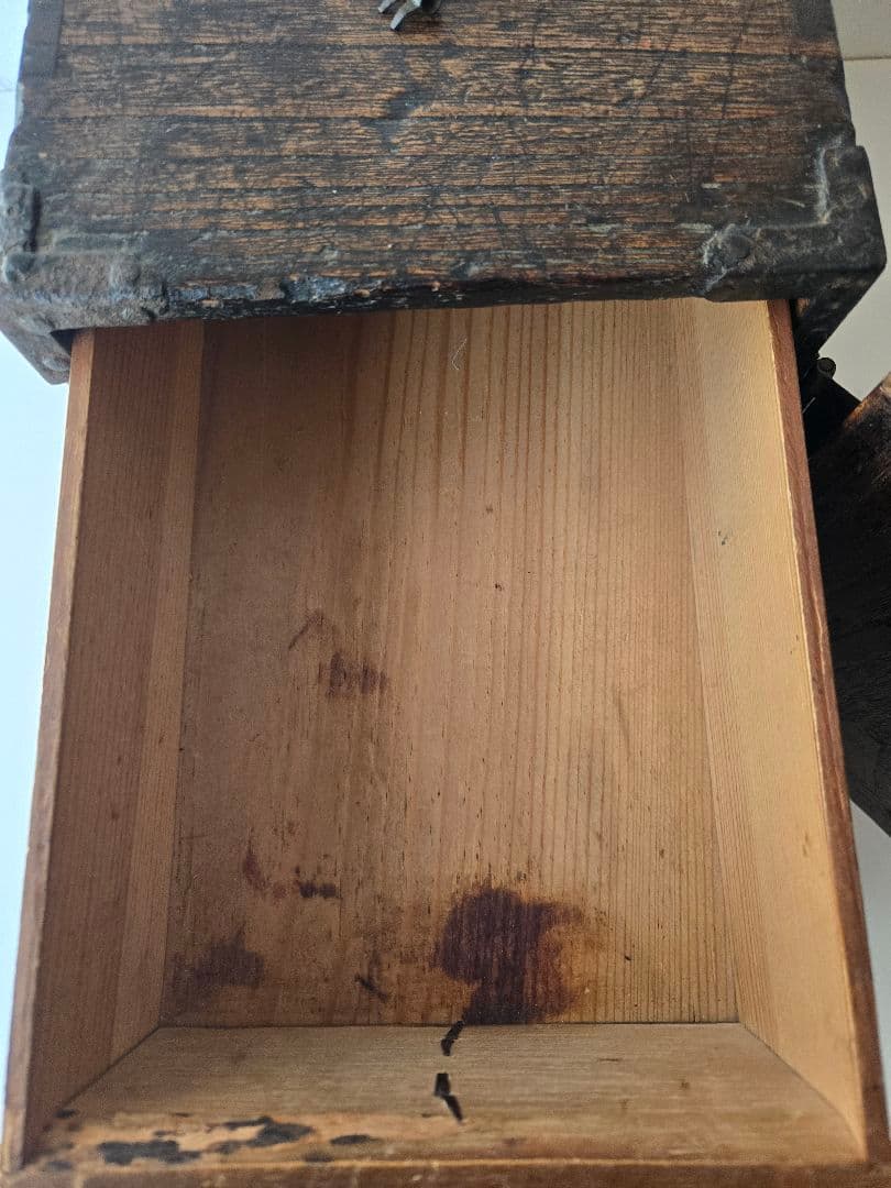 骨董　船箪笥　銭箱　時代箪笥　帳場箪笥　欅製　江戸期　鍵あり
