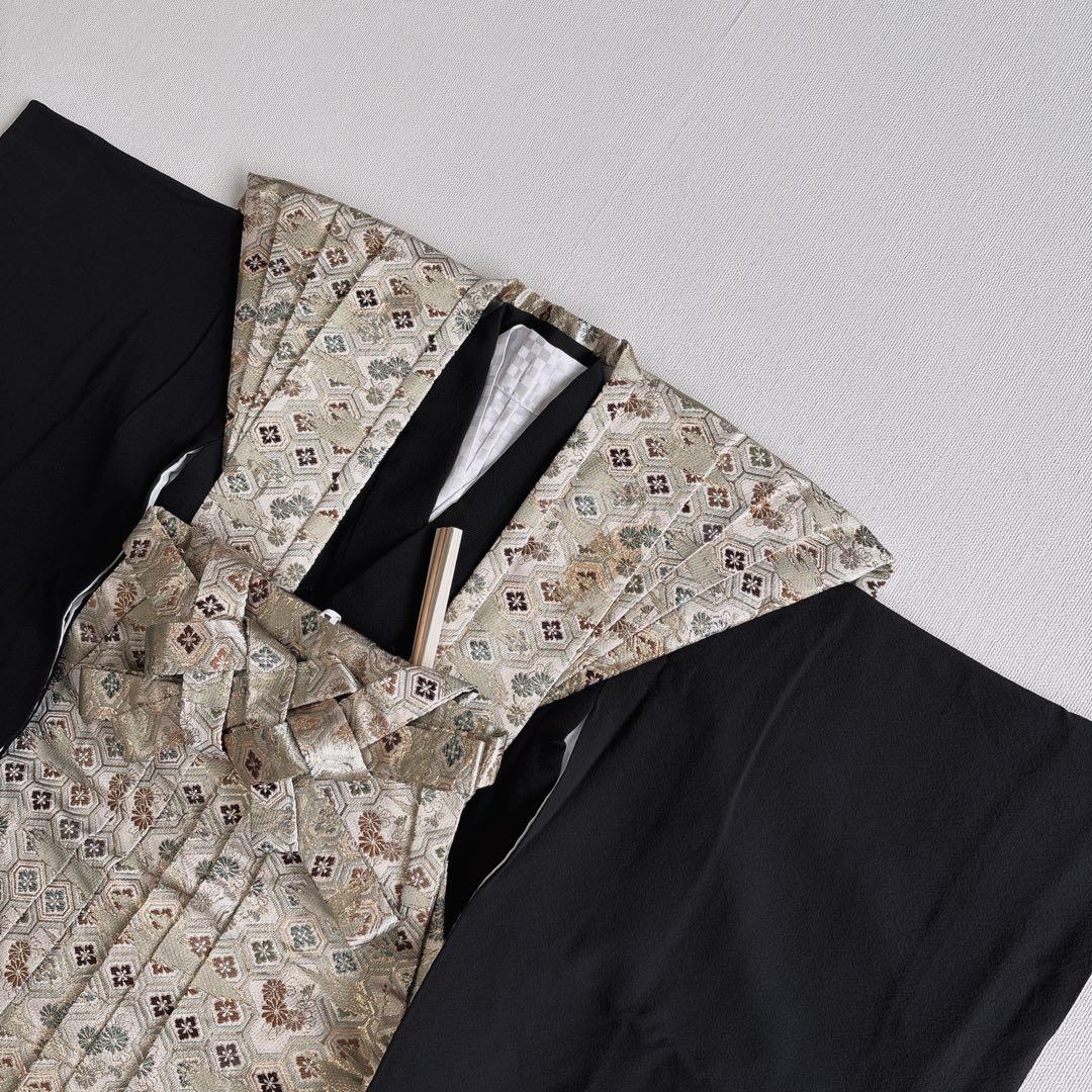 裃フルセット　七五三　５歳男の子　かみしも　袴　長着　長襦袢　小物　7054