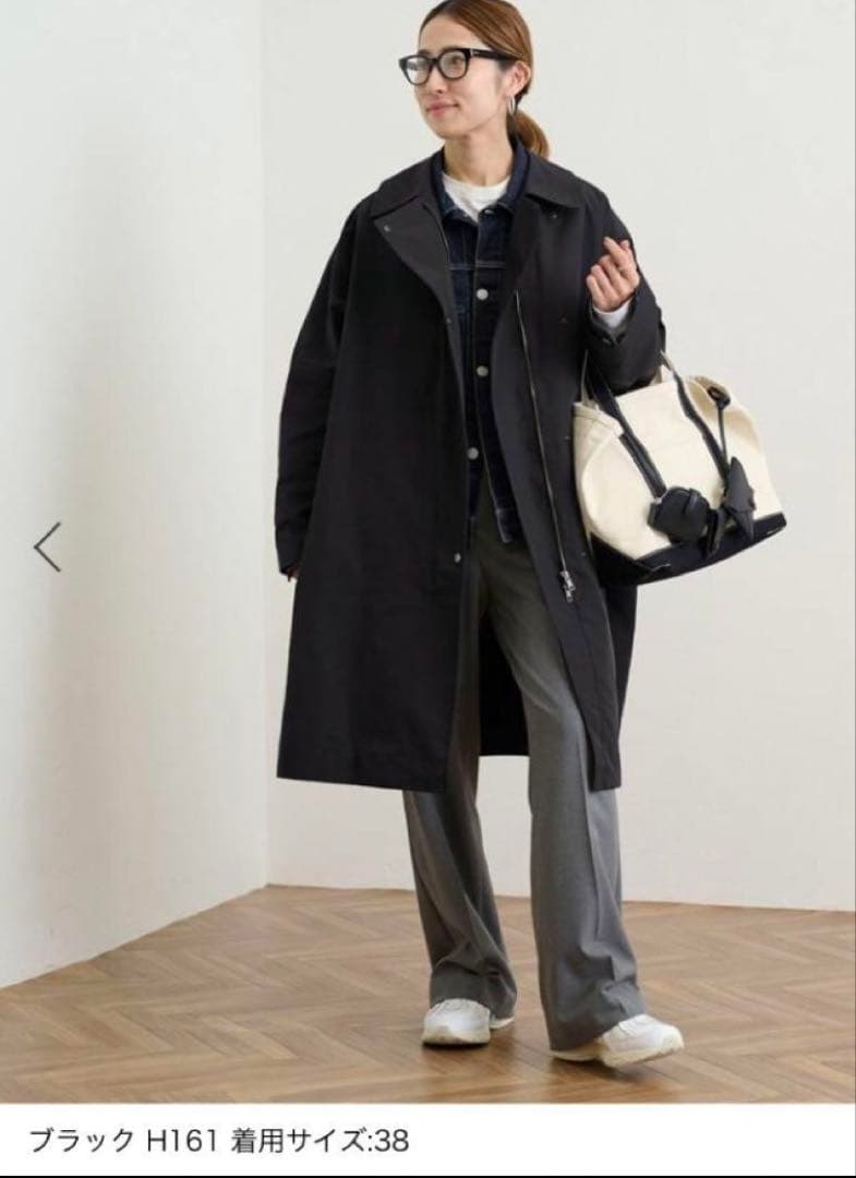 FRAMeWORK 撥水ポンチョトレンチコート ブラック　サイズ36