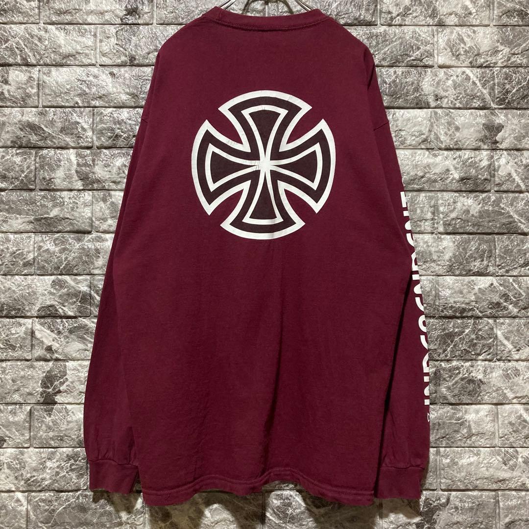 INDEPENDENT ロンT インディペンデント スケーター バーガンディXL