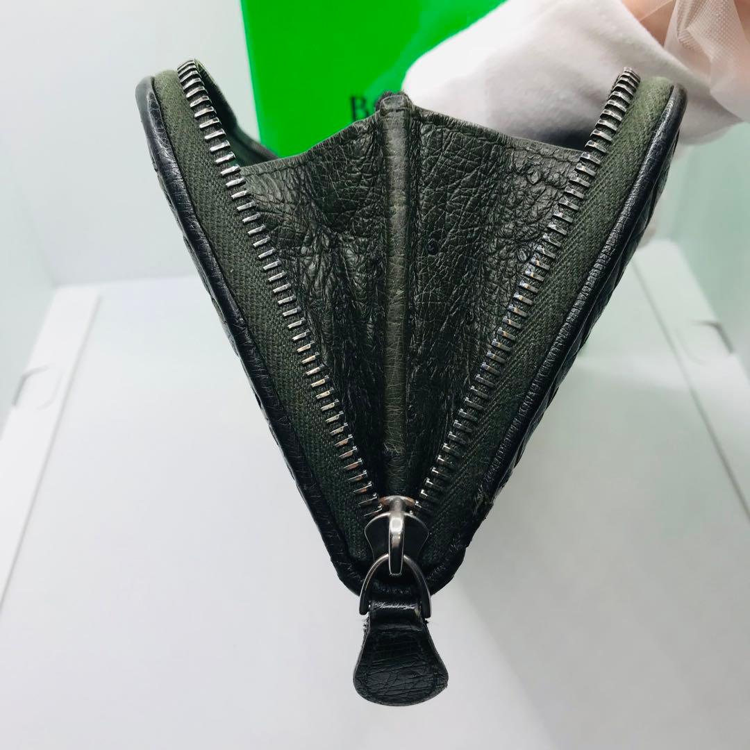極美品✨BOTTEGA VENETA オーストリッチ イントレチャート 長財布