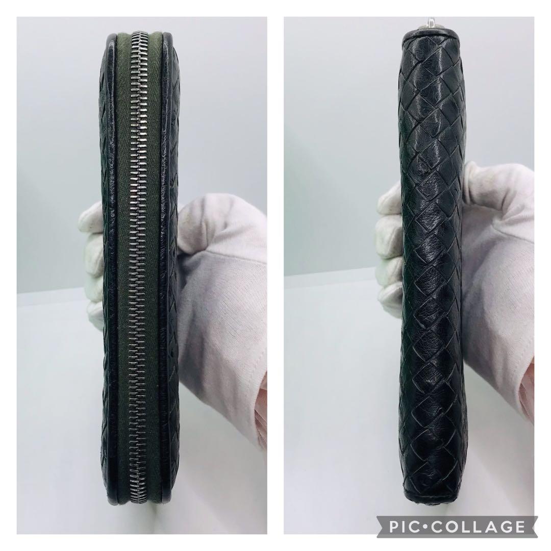 極美品✨BOTTEGA VENETA オーストリッチ イントレチャート 長財布