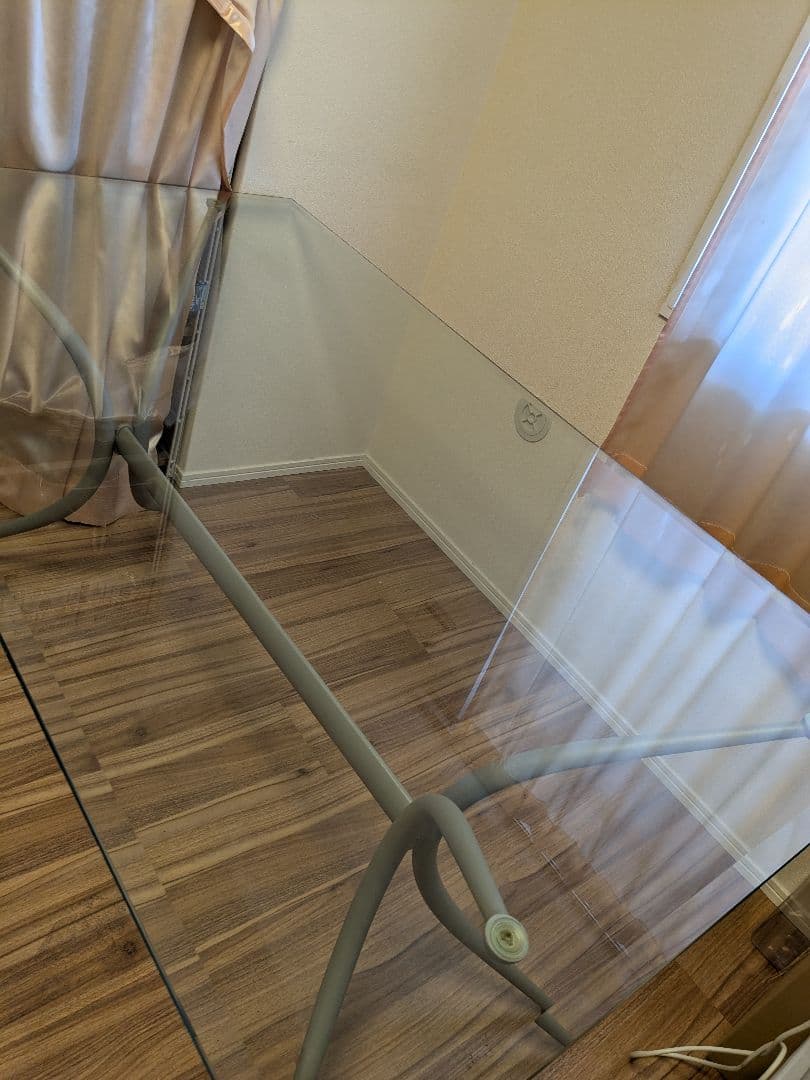 サロン使用 美品 大型152cm ガラスダイニングテーブル イタリア製