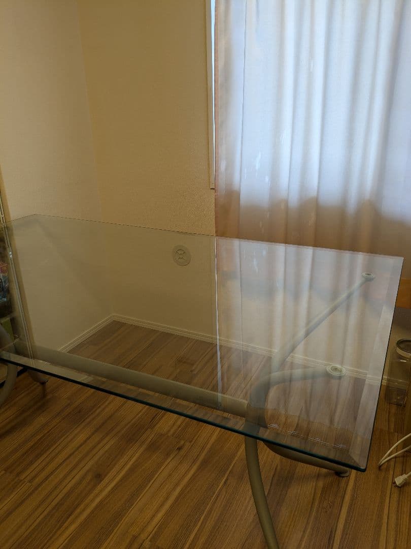サロン使用 美品 大型152cm ガラスダイニングテーブル イタリア製