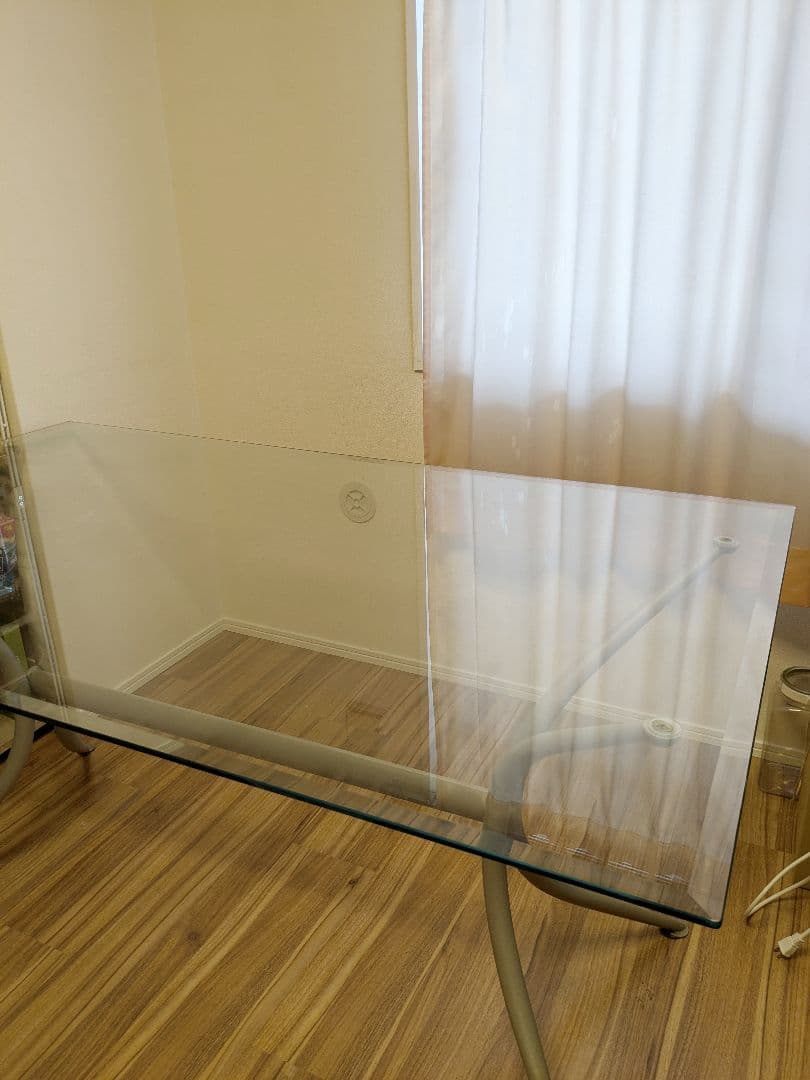 サロン使用 美品 大型152cm ガラスダイニングテーブル イタリア製