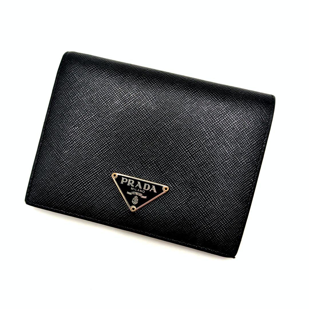 PRADA プラダ サフィアーノトライアングル 折り財布 ブラック NERO