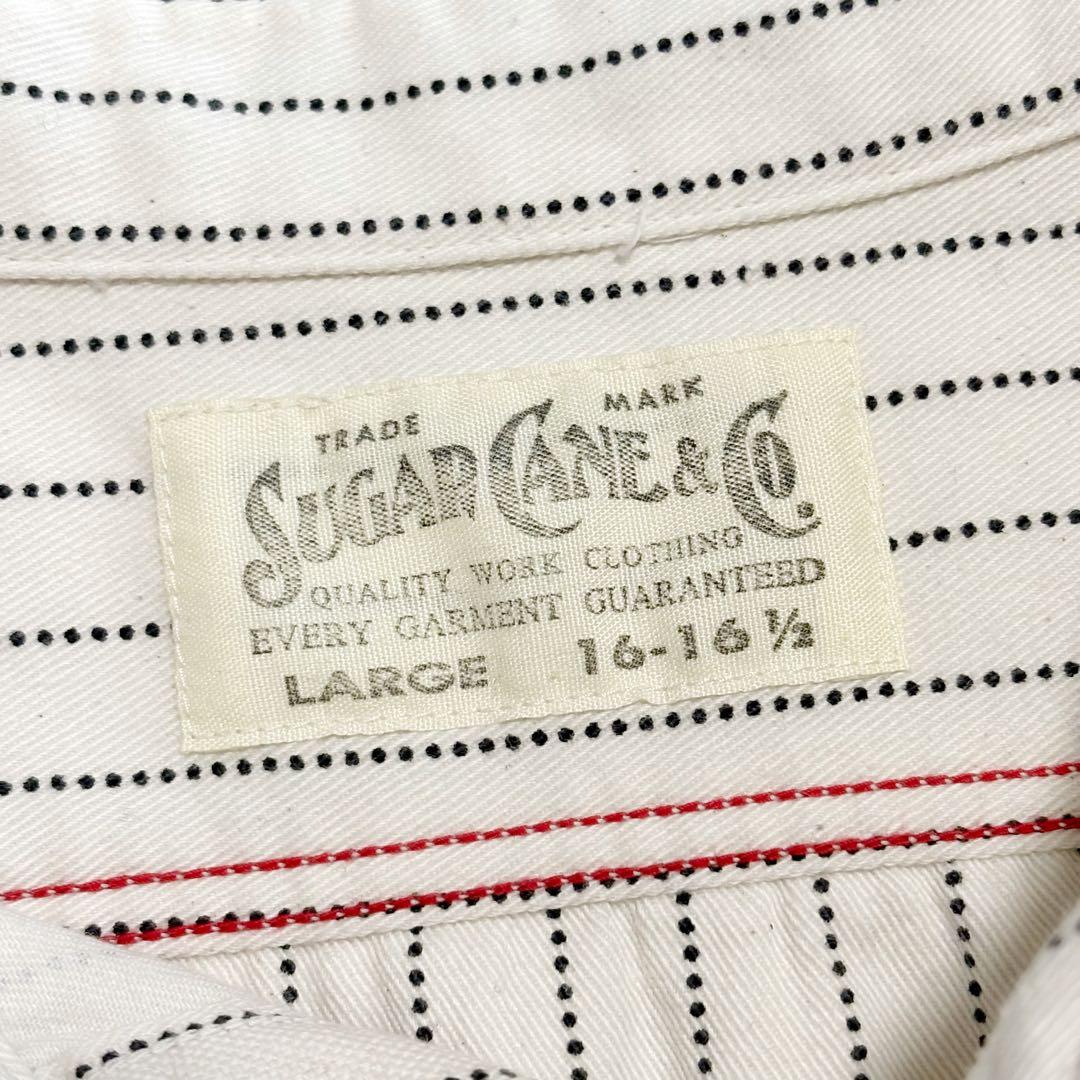美品 SUGAR CANE ワークシャツ ウォバッシュ ホワイト サイズL相当