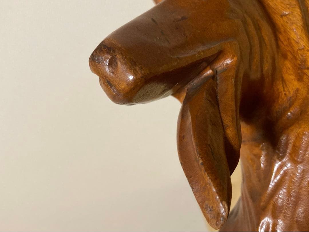 大型犬　シェパード風　木製　置物　リアル