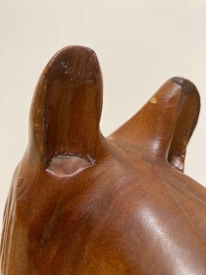 大型犬　シェパード風　木製　置物　リアル