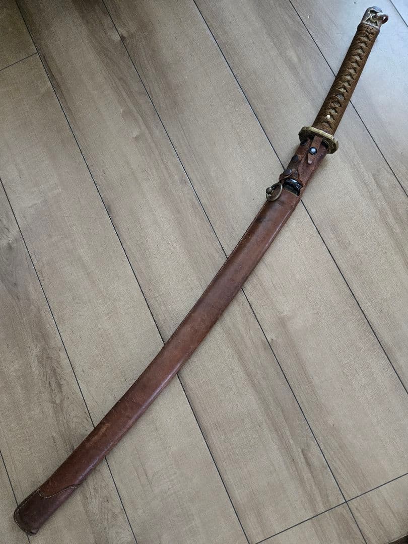 実物　日本陸軍将校用　野戦軍刀拵え(刀身なし/木製つなぎあり)