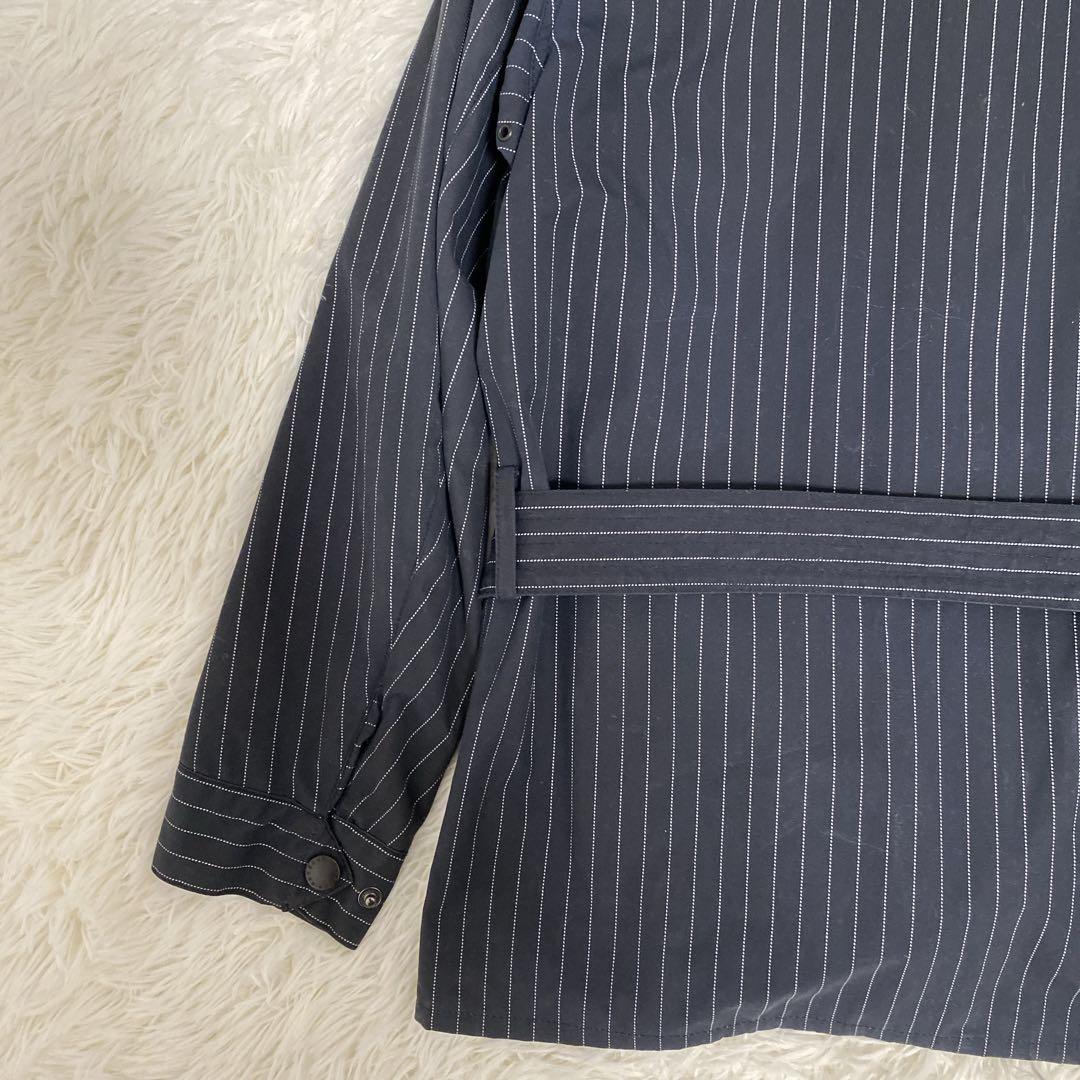 バブアー シップス別注 ピンストライプ オイルド モーターサイクル ジャケット