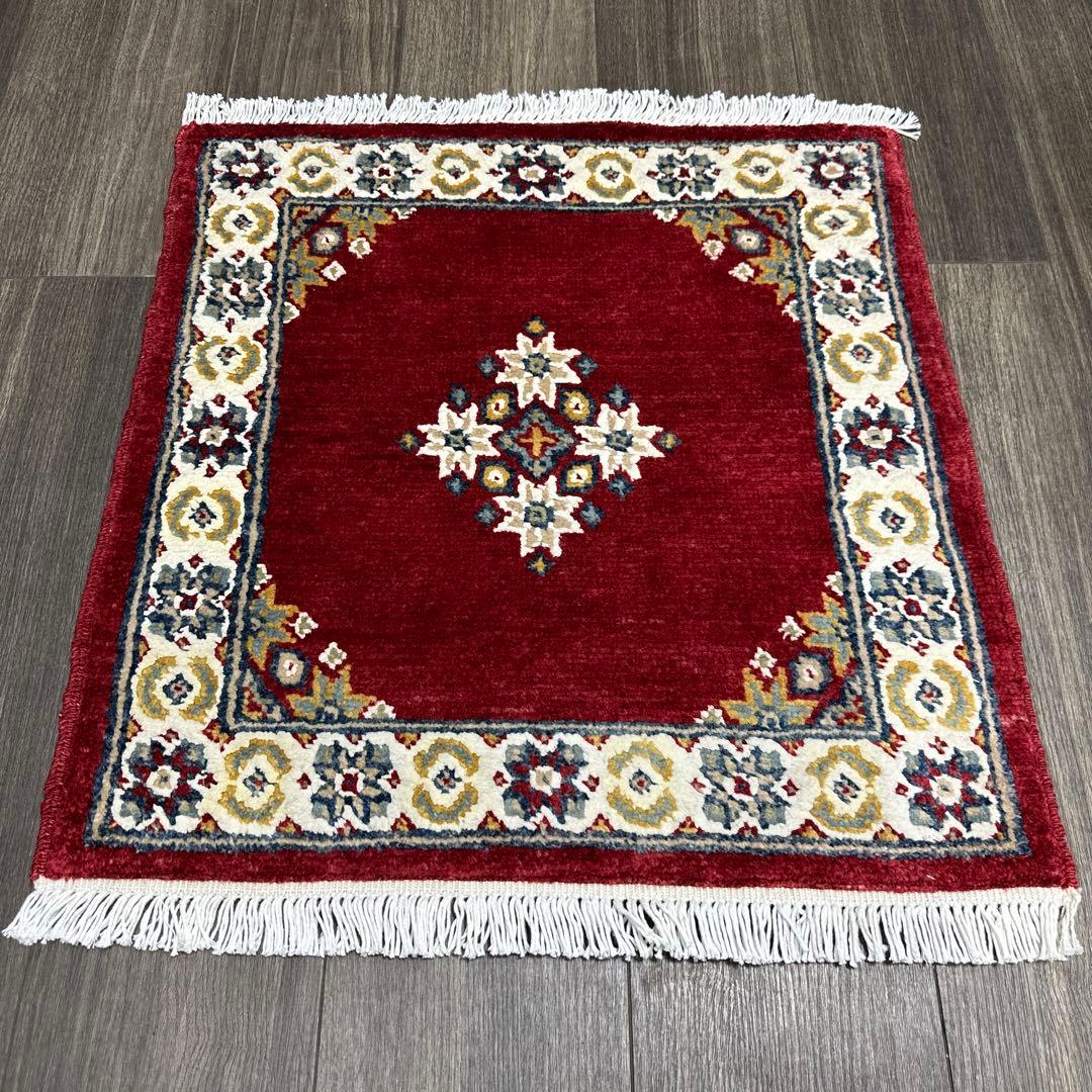 64x64cmトライバルラグギャッベ絨毯　とてもファインウール　アフガン絨毯