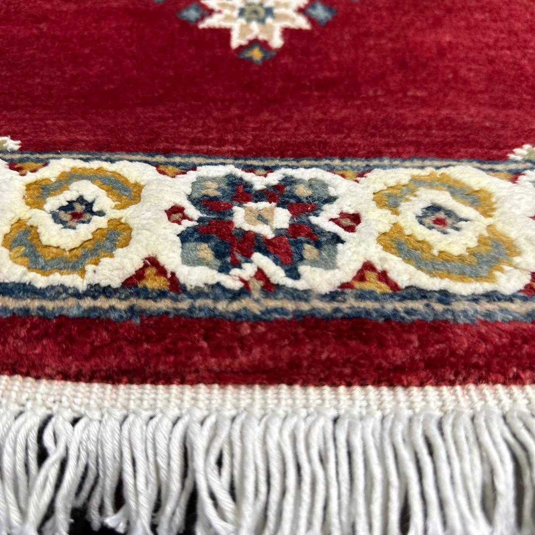 64x64cmトライバルラグギャッベ絨毯　とてもファインウール　アフガン絨毯