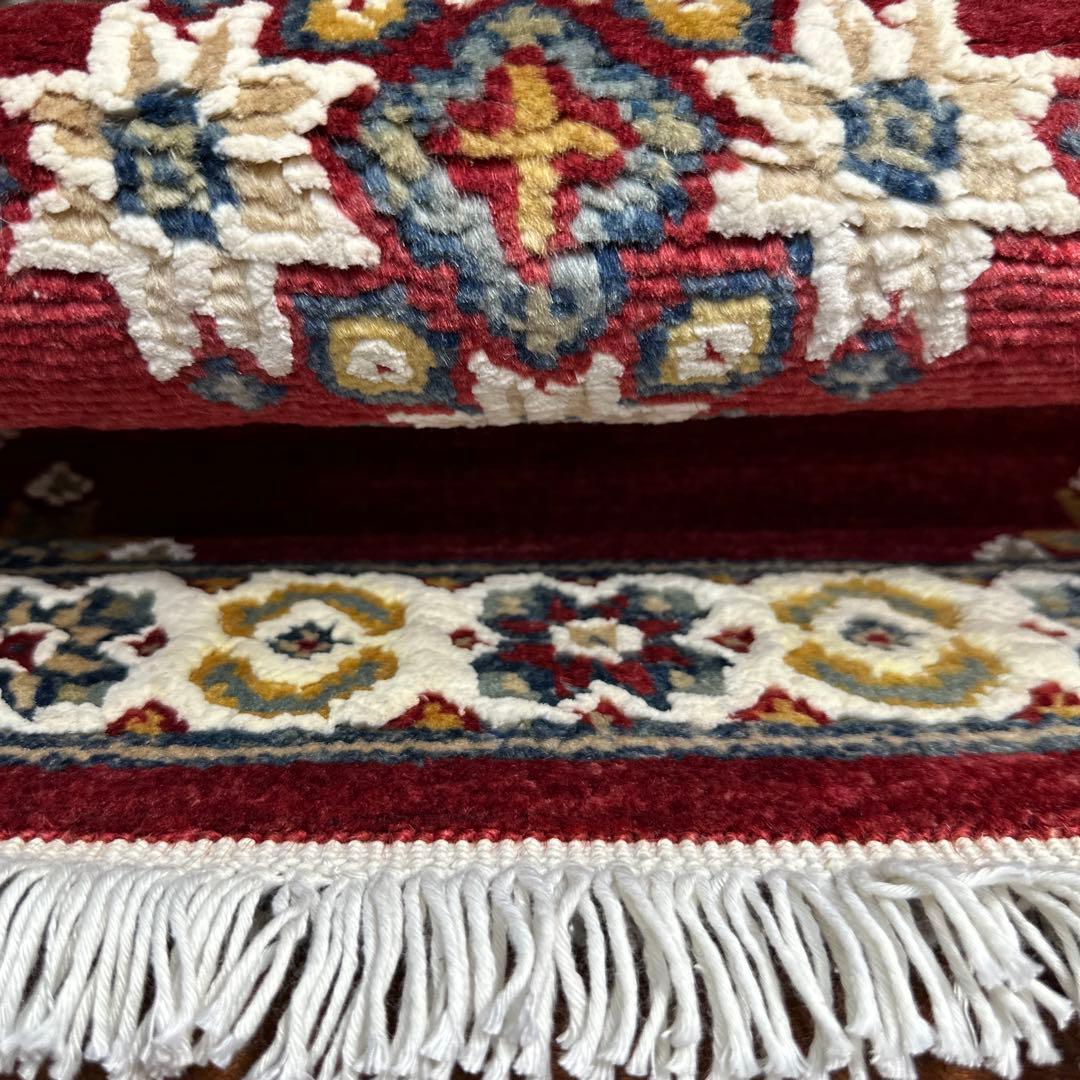 64x64cmトライバルラグギャッベ絨毯　とてもファインウール　アフガン絨毯