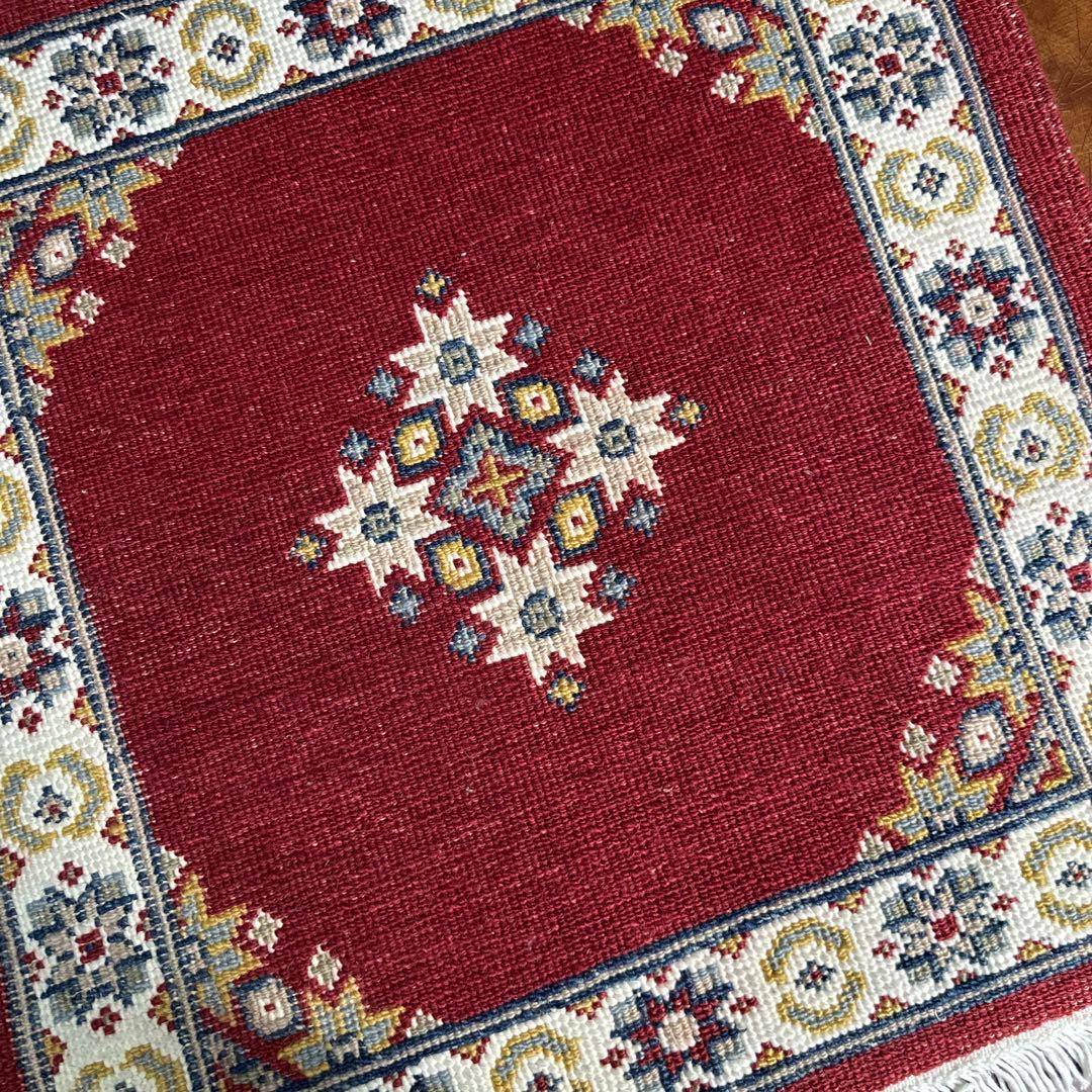 64x64cmトライバルラグギャッベ絨毯　とてもファインウール　アフガン絨毯