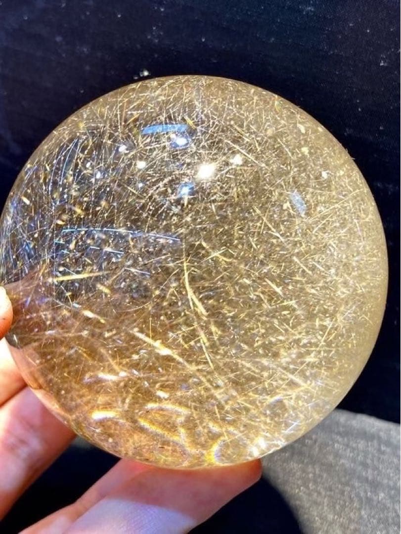 ⭐︎【天然】ゴールド ルチル クオーツ 置物 71mm