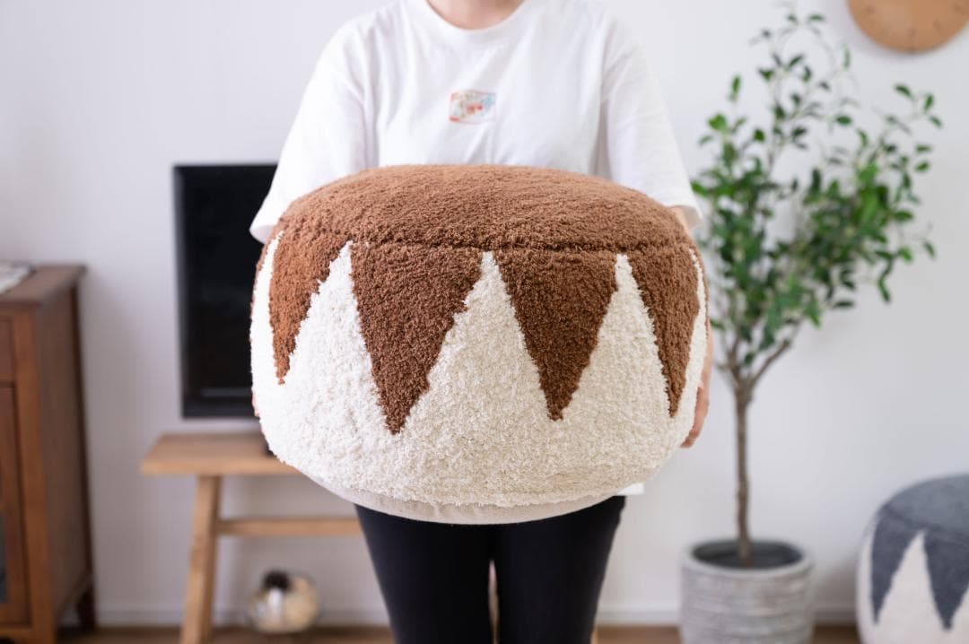 オットマン 椅子 北欧 コットン 大きめ ブラウン FAB-001 N02