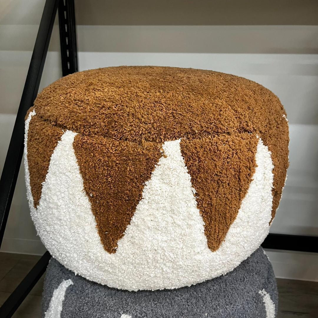 オットマン 椅子 北欧 コットン 大きめ ブラウン FAB-001 N02