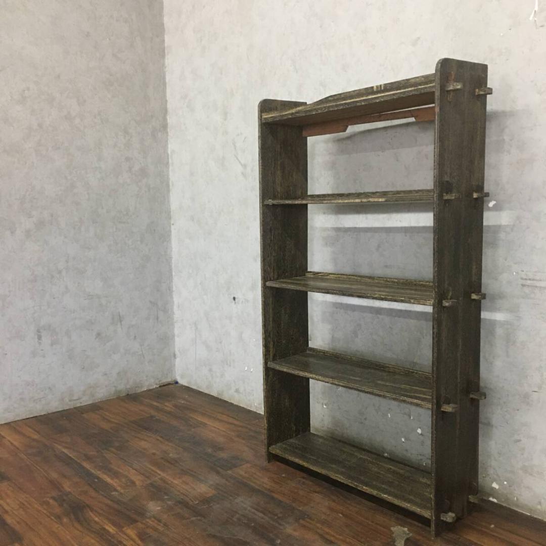 ヴィンテージ家具 くさびの本棚 5段 高さ約115㎝ 古道具 古家具