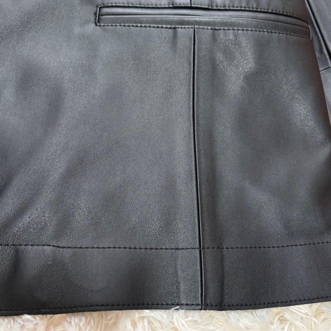 【新品】24AW ソブ フェイクレザーノーカラージャケット 黒 現行 ダブスタ