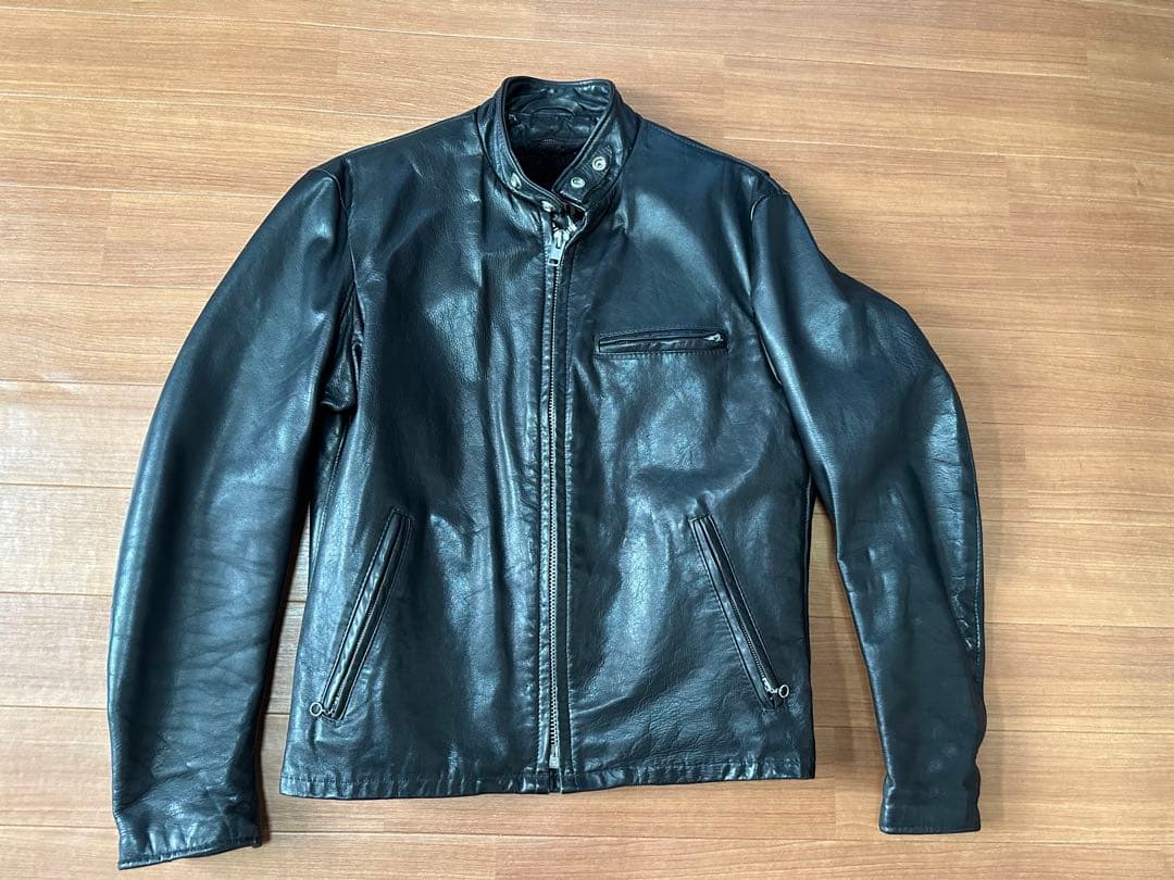 schott ショット裏地ボア付きシングルライダース 141オイルドカウレザー