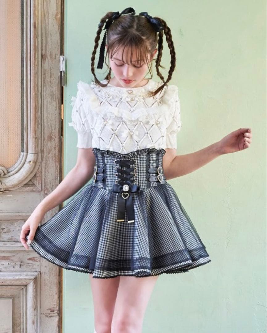 タグ付きLIZLISA リズリサ レースアップコルセットライクスカパン グレー