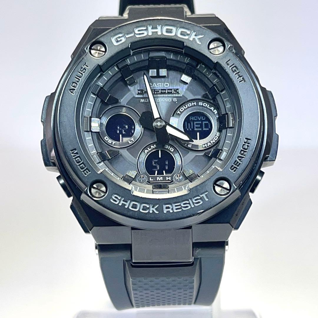 美品✨ G-SHOCK GST-W300G 電波ソーラー メンズ腕時計 ブラック