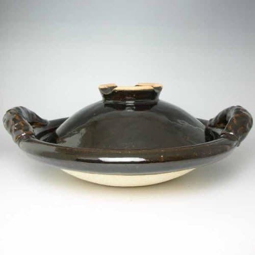 値下げ　新品　土鍋　圡楽窯　黒鍋　尺（３～４人用）10号　土楽