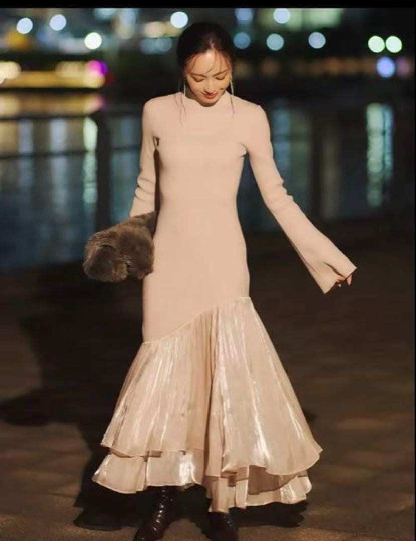 アニュアンス　ánuans 限定カラー　ドッキングニットワンピース