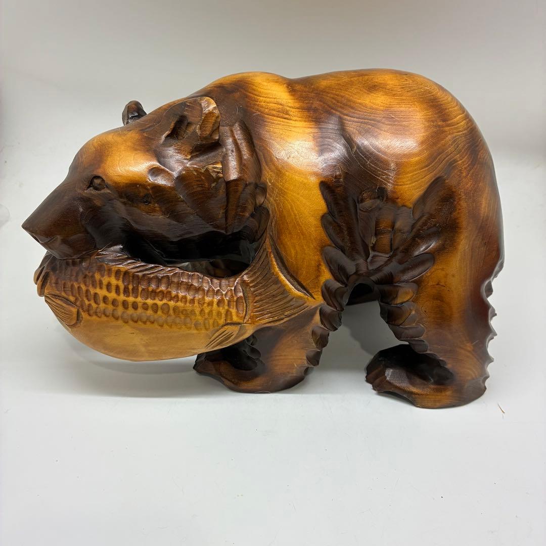 良品　木彫りクマ　彫刻　ヒグマ　北海道　お土産