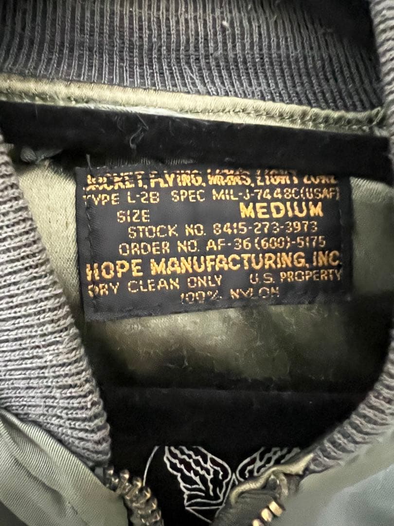 USA製 HOPE MFG INC L-2Bホープ フライトジャケット M