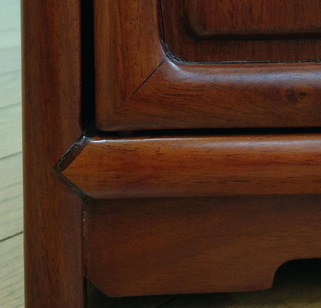 木製 唐木 花梨無垢 違い棚 飾り棚 茶棚 煎茶棚 茶箪笥 収納棚 キャビネット