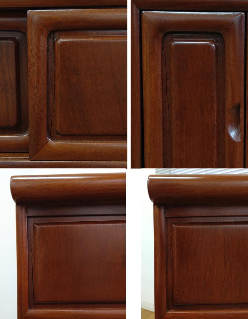 木製 唐木 花梨無垢 違い棚 飾り棚 茶棚 煎茶棚 茶箪笥 収納棚 キャビネット