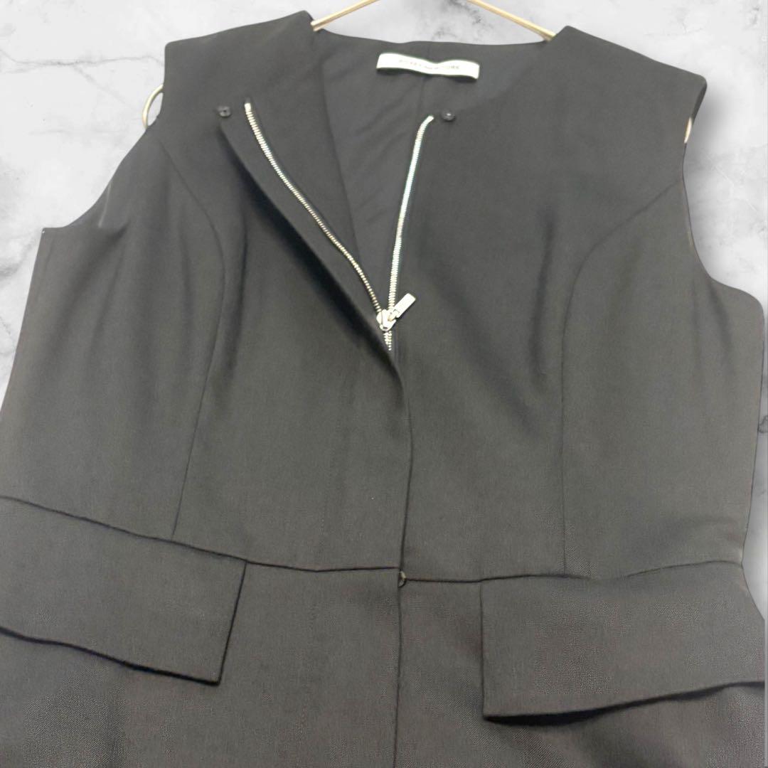 22年 FOXEY NY BELLA LUNA ダブルジップジレ 黒