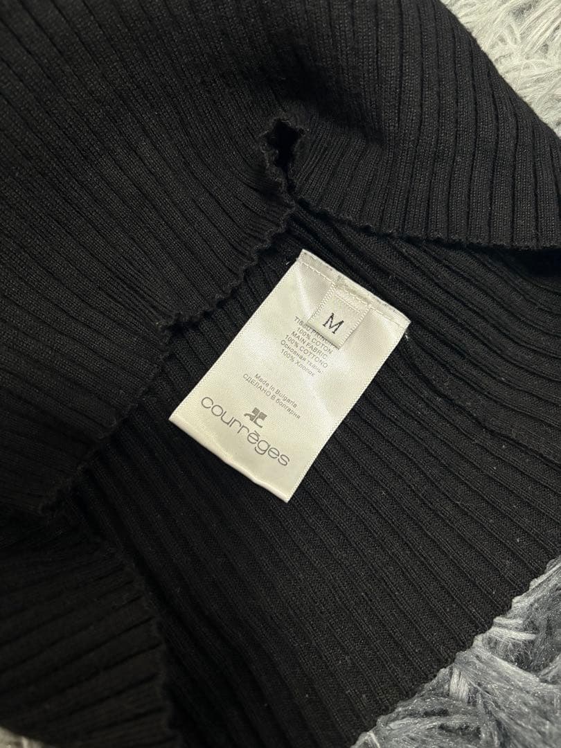 courrèges クレージュ　ハイネック 半袖ニット M
