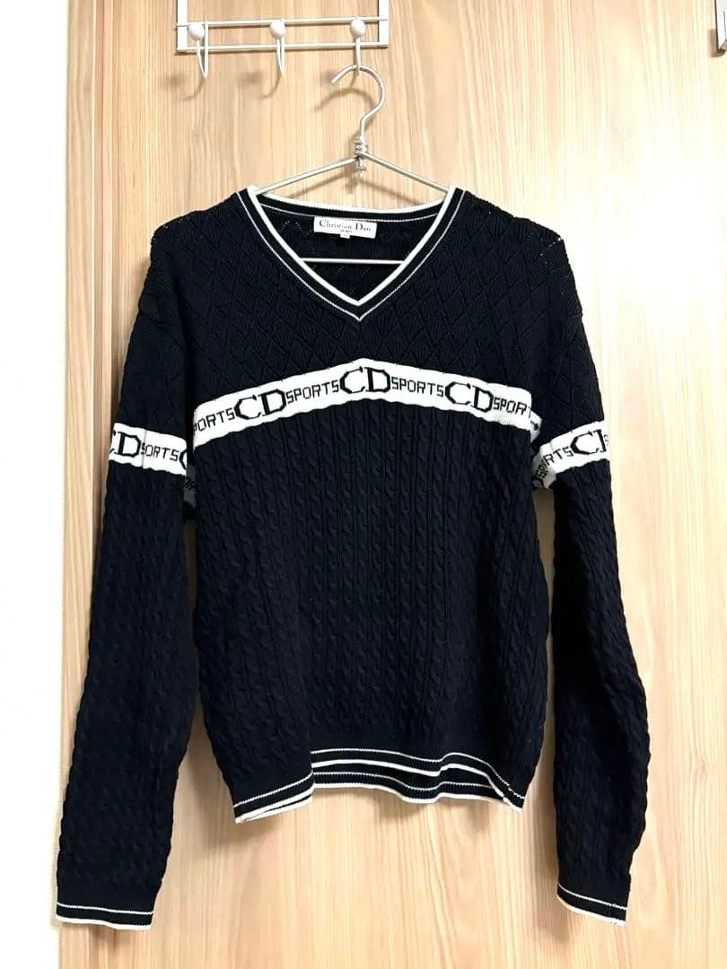 Christian Dior CD SPORTS Vネックセーター M 黒