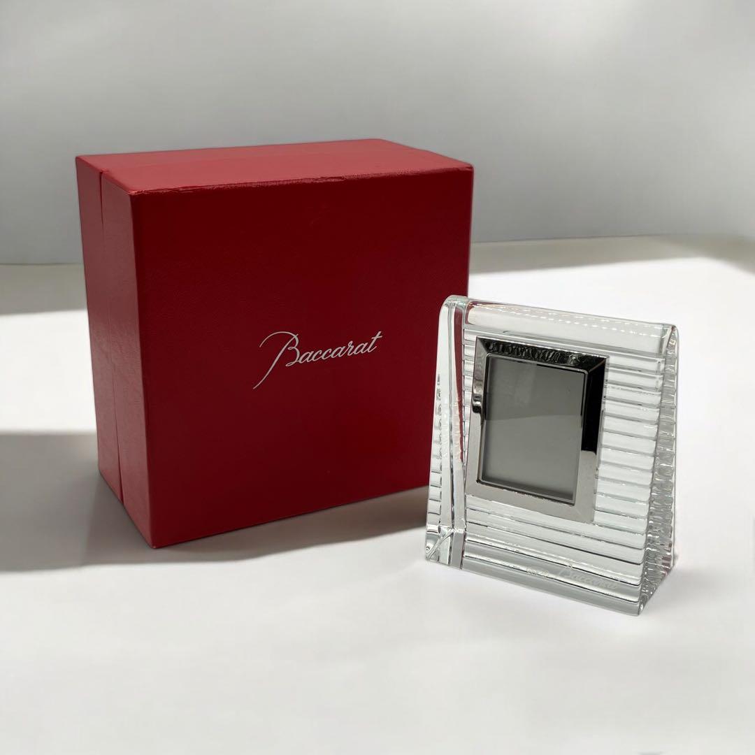 希少　未使用保管品　Baccarat バカラ　フォトフレーム　写真立て　スタンド