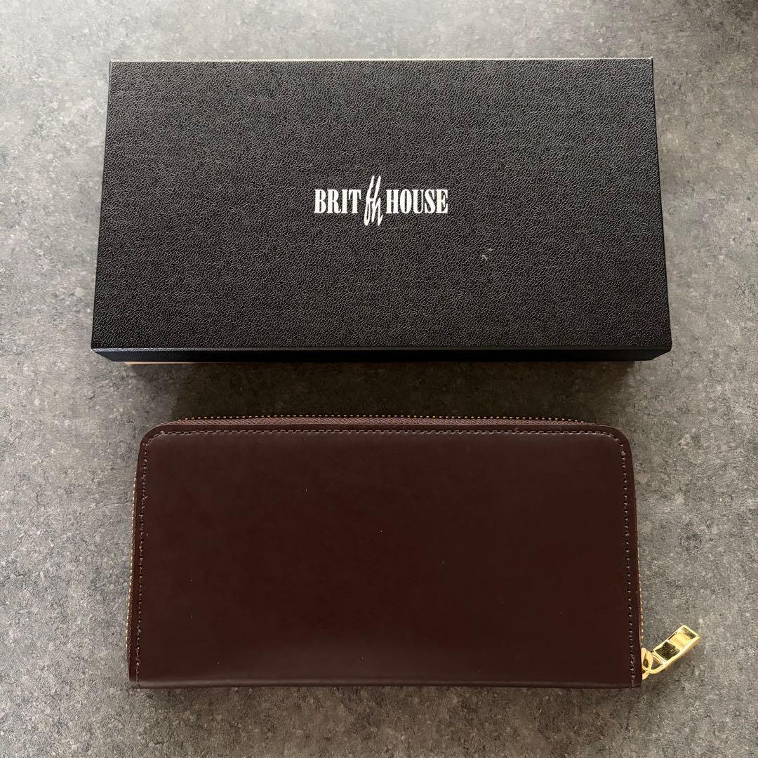 Mark Boots×BRIT HOUSE コードバン ラウンドジップ長財布 茶
